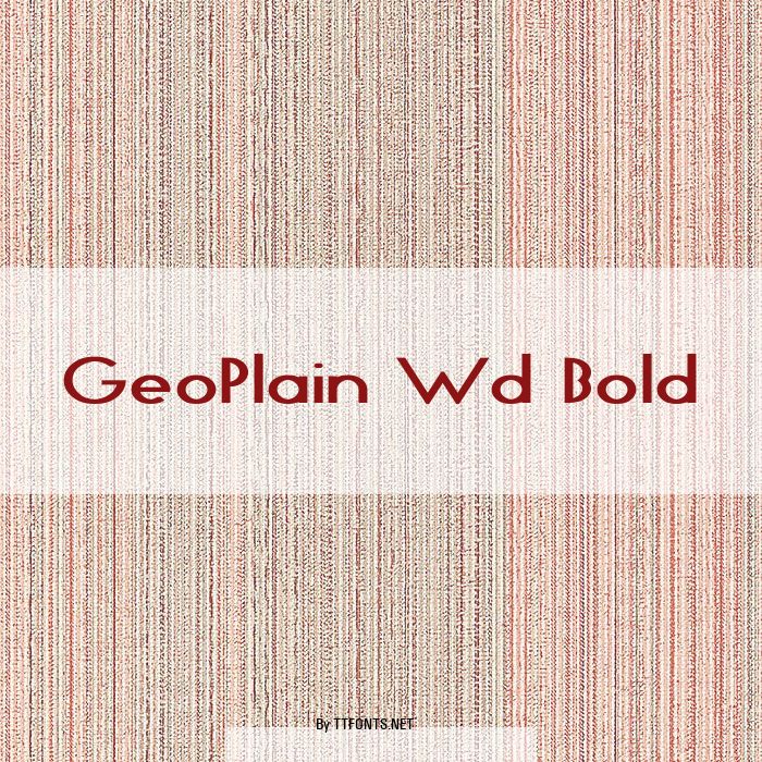 GeoPlain Wd Bold example